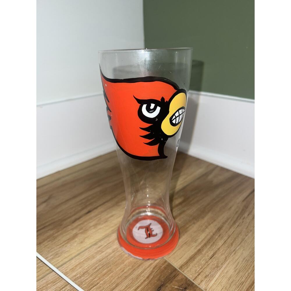 Louisville Cardinals Pilsner Glass NCAA Basketball Football Beer Cup Collectible